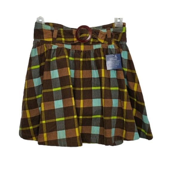 NEW LANDS' END plaid corduroy belted skort skirt 10‎ - Picture 1 of 9